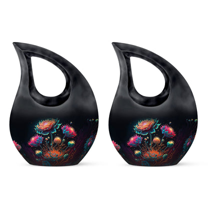 10-Inch Brightly Colored Flowers Urn