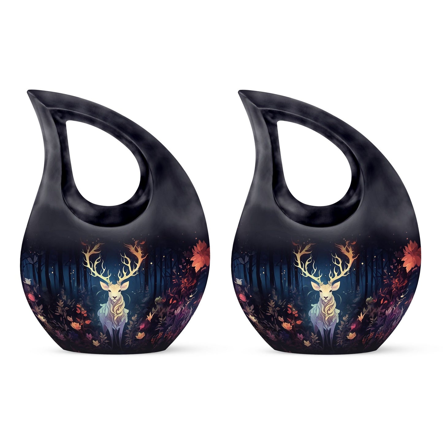 Large 10 inch majestic deer running urn 