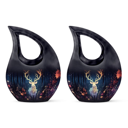Large 10 inch majestic deer running urn 