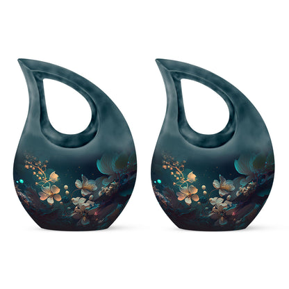 10-inch Magical Iridescent Flowers urn 