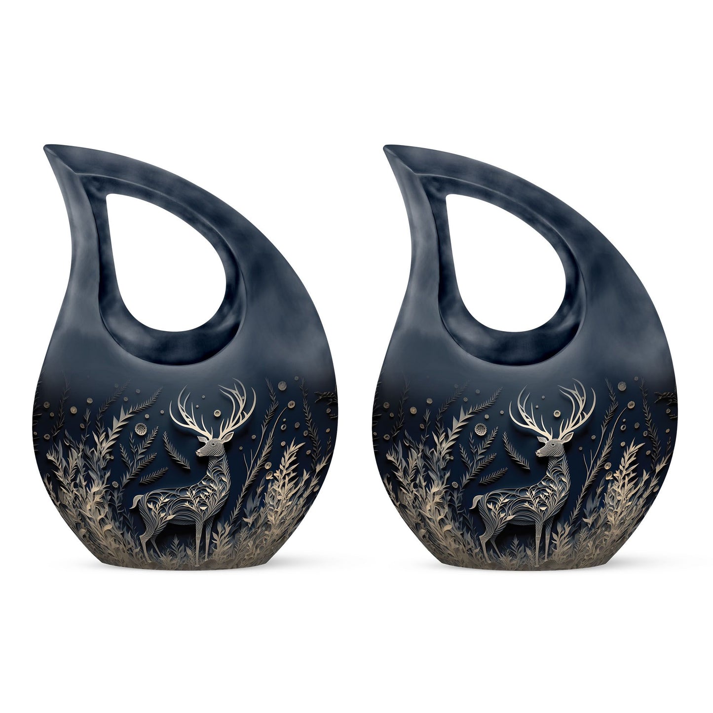 Majestic Deer in Aluminium Cross Drop Urn,