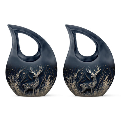 Majestic Deer in Aluminium Cross Drop Urn,