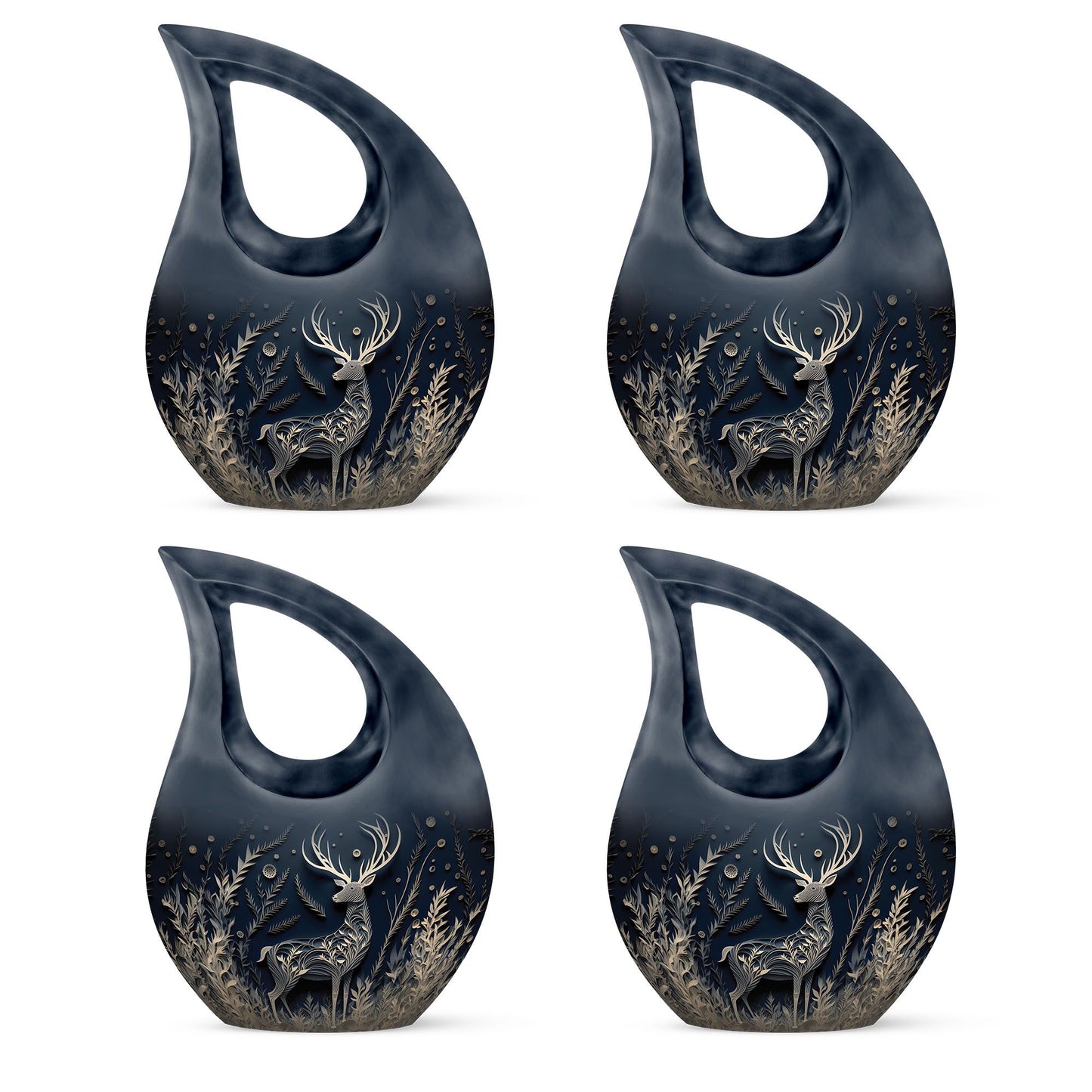 Majestic Deer in Aluminium Cross Drop Urn,