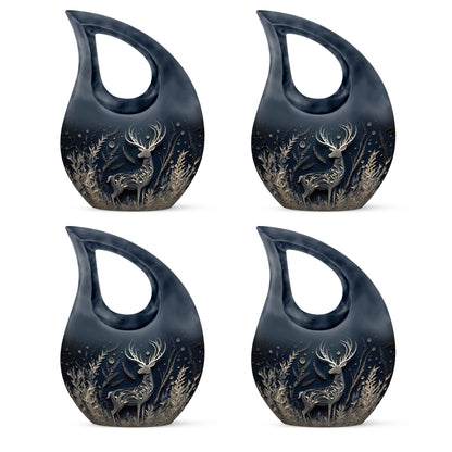 Majestic Deer in Aluminium Cross Drop Urn,
