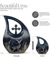 Majestic Deer in Aluminium Cross Drop Urn,