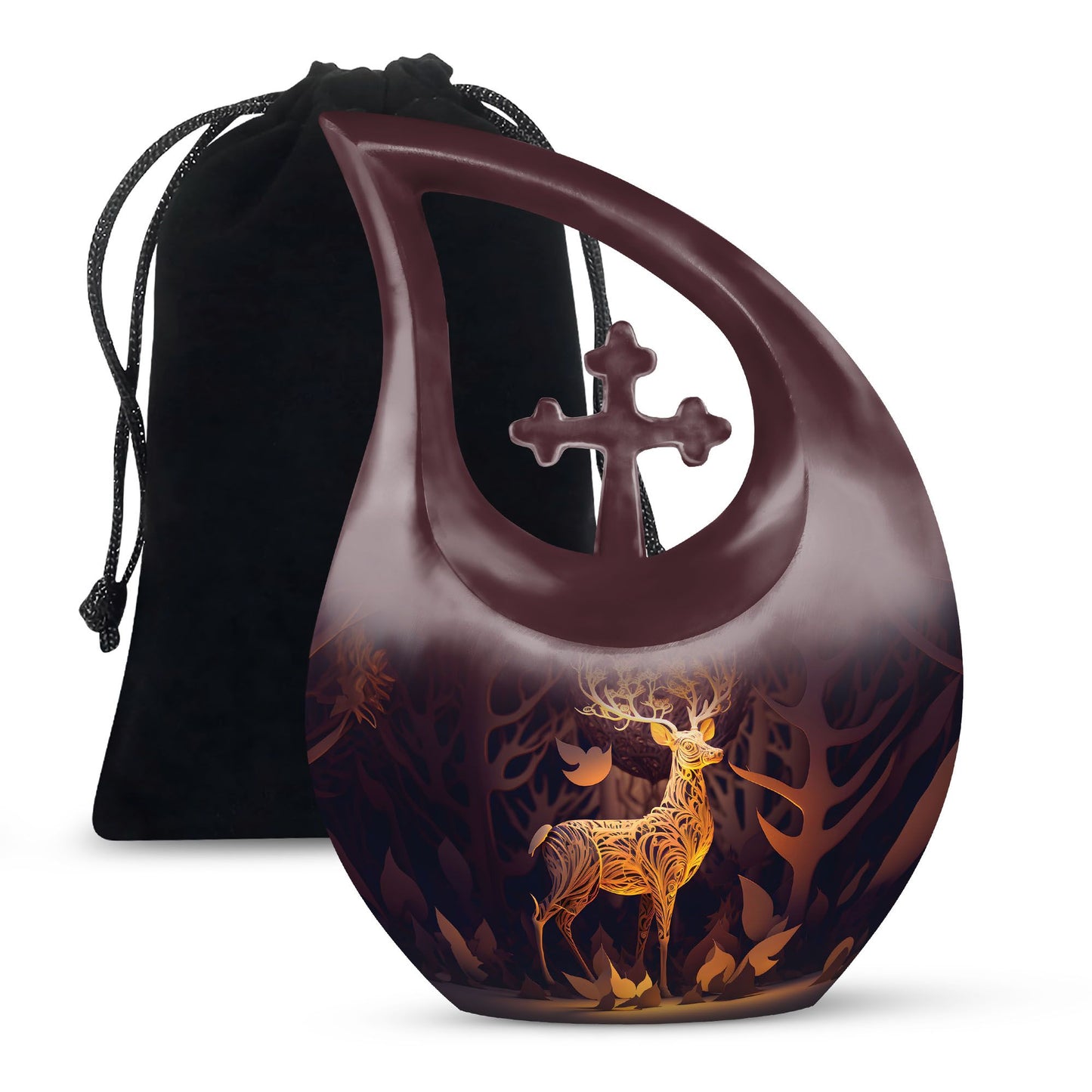 Majestic Golden Deer Large Urn