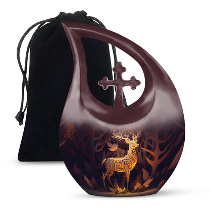 Majestic Golden Deer Large Urn
