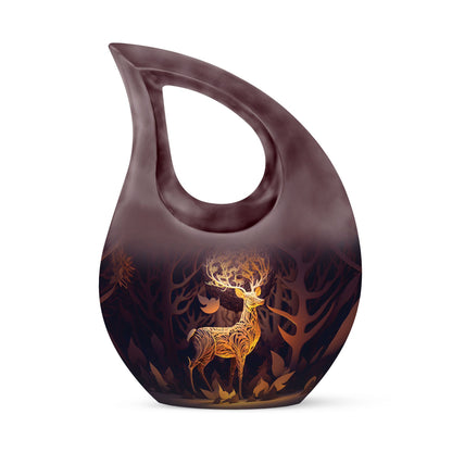 Majestic Golden Deer Large Urn