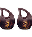 Majestic Golden Deer Large Urn