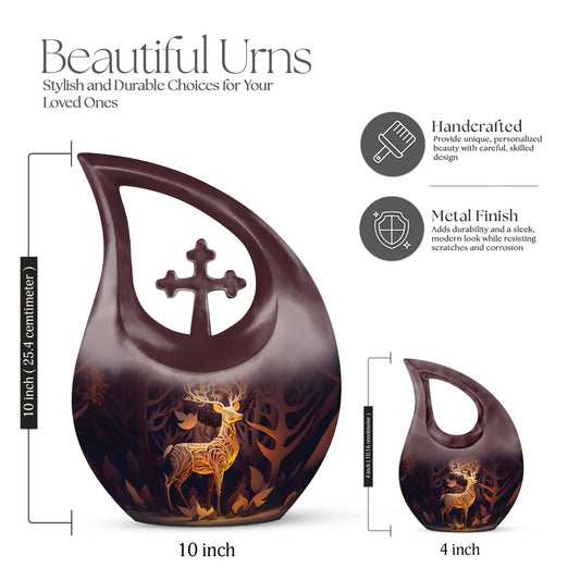 Majestic Golden Deer Large Urn