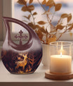 Majestic Golden Deer Large Urn
