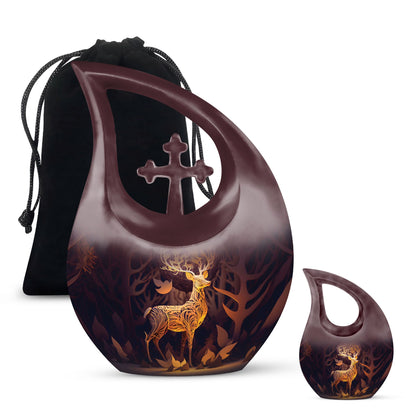 Majestic Golden Deer Large Urn