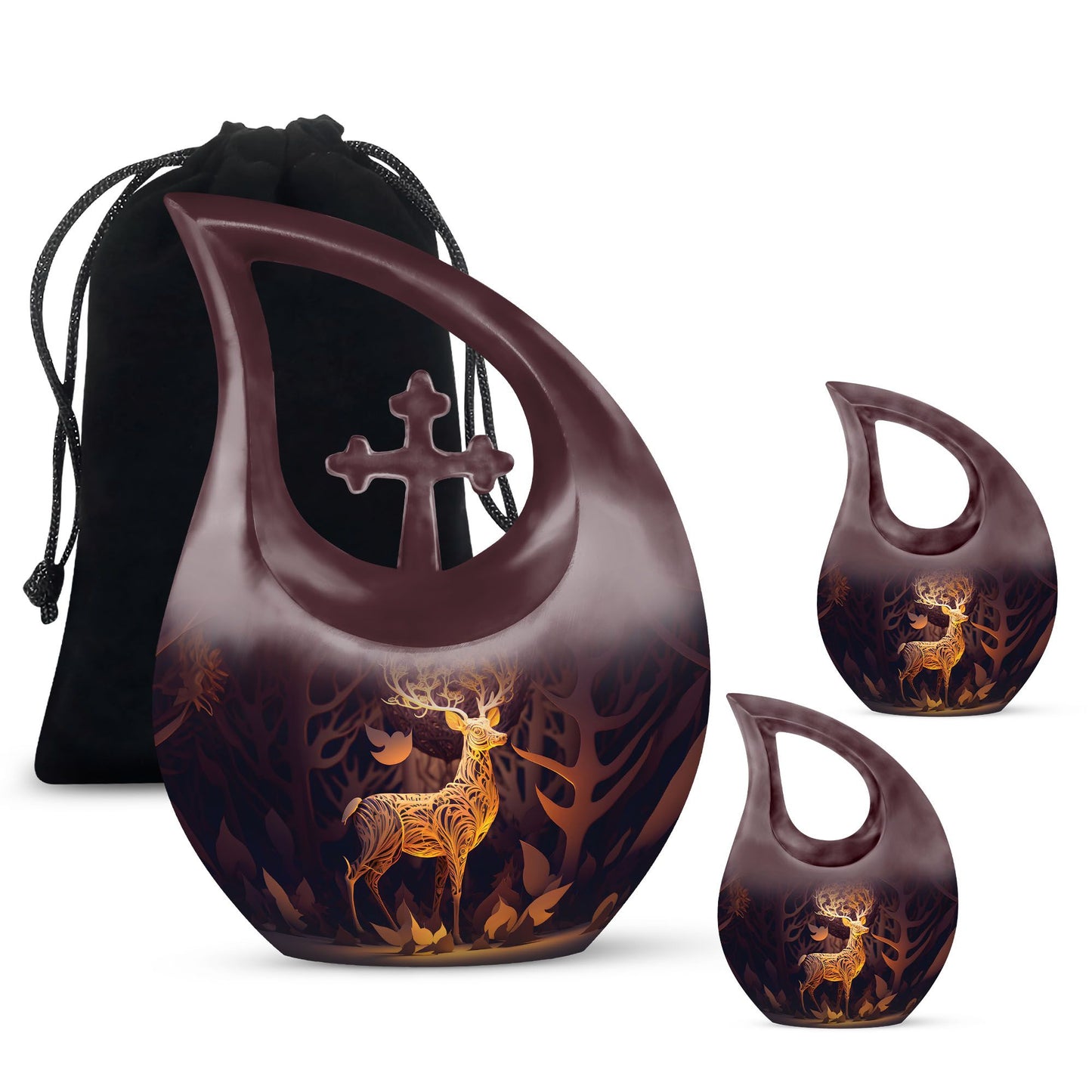 Majestic Golden Deer Large Urn