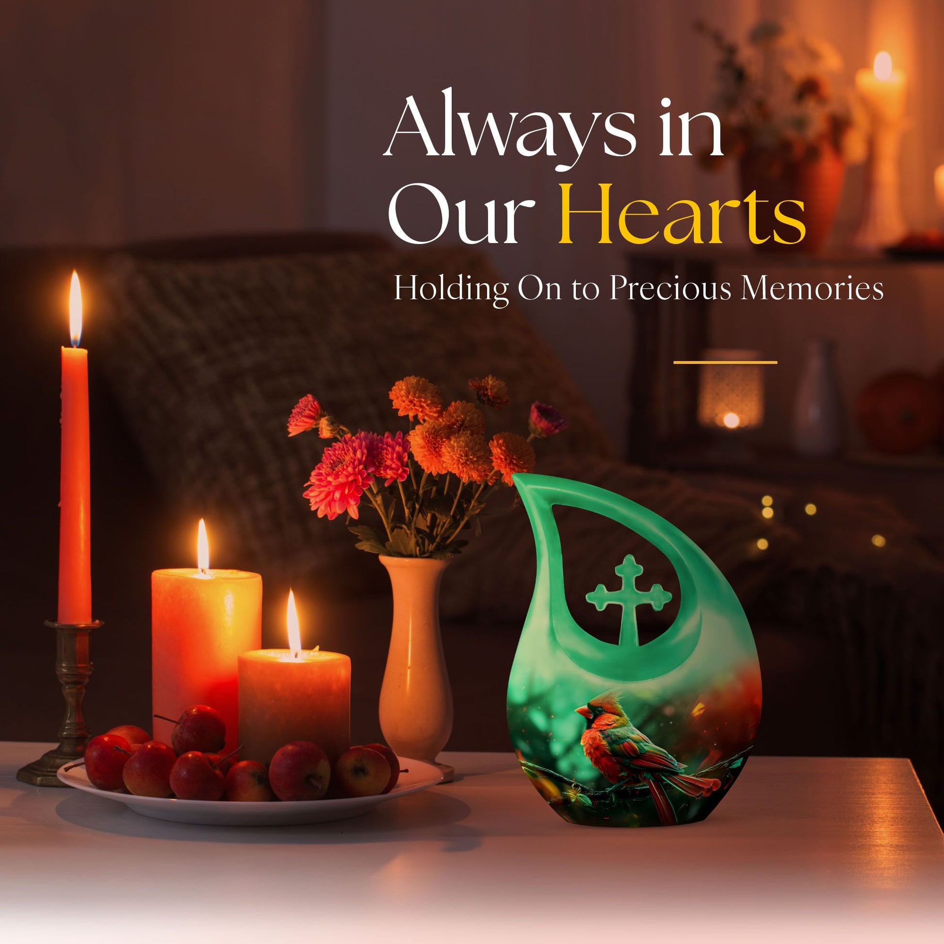 10 Inch Cardinal Bird Urn