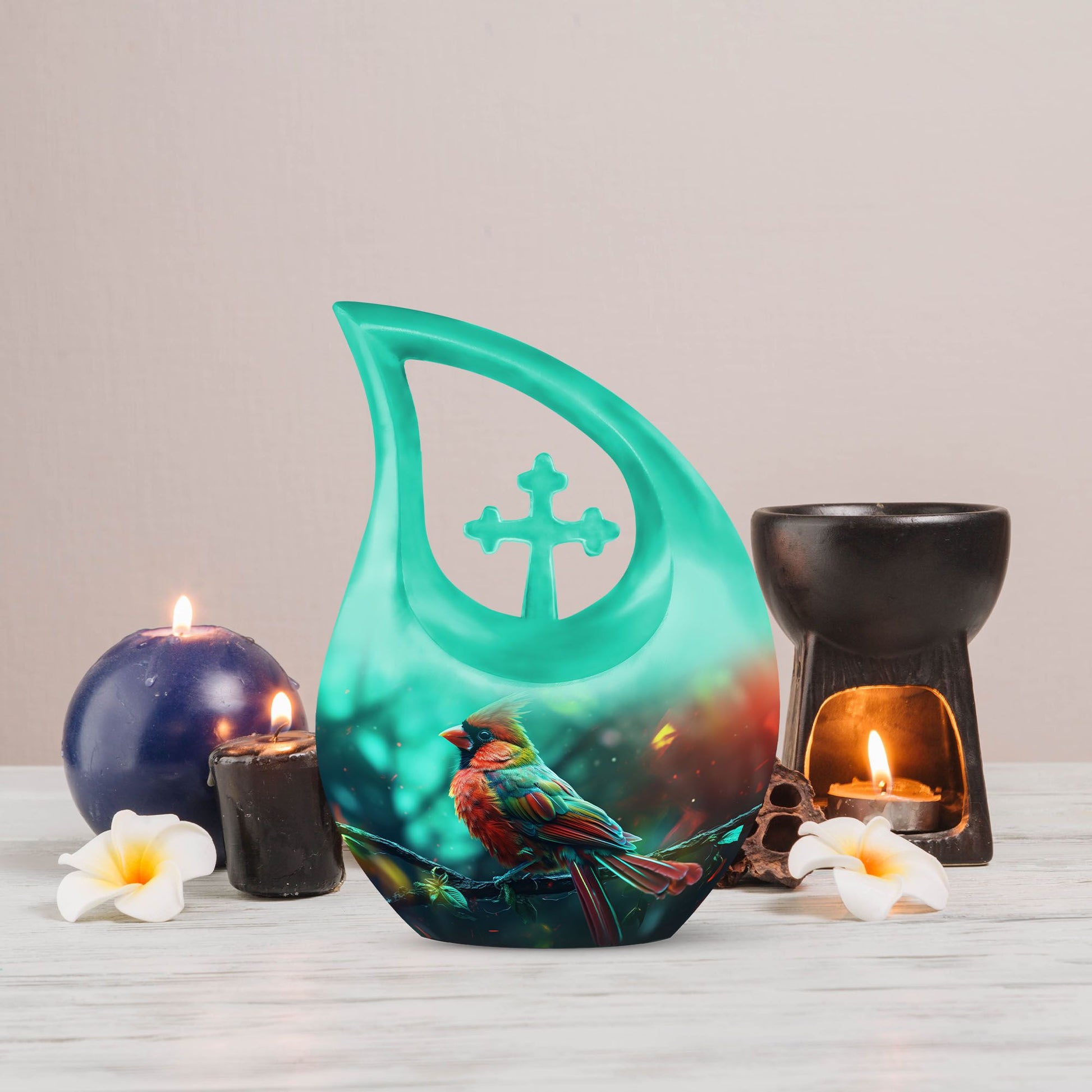 10 Inch Cardinal Bird Urn