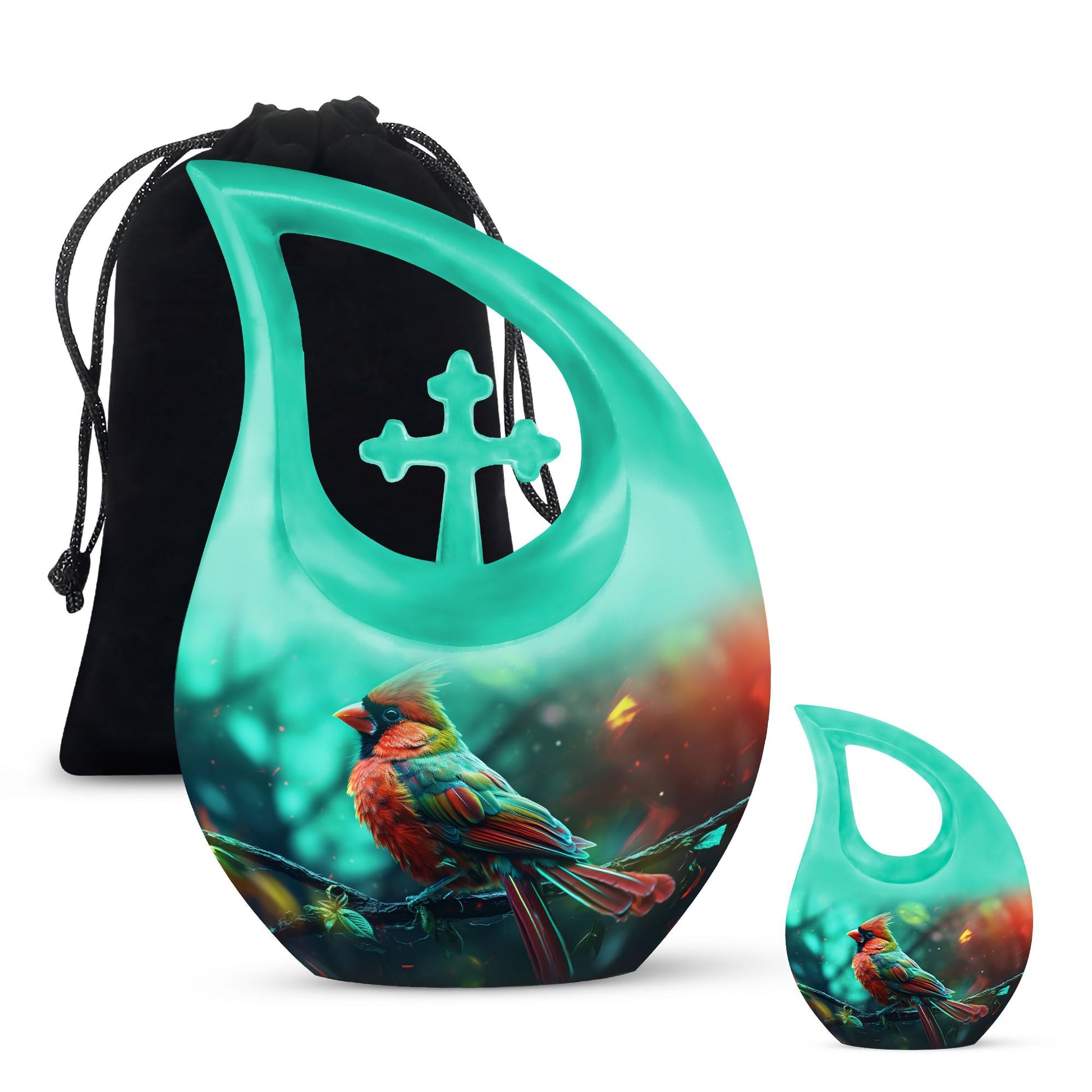 10 Inch Cardinal Bird Urn