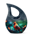 10 Inch Cardinal Bird Urn, 
