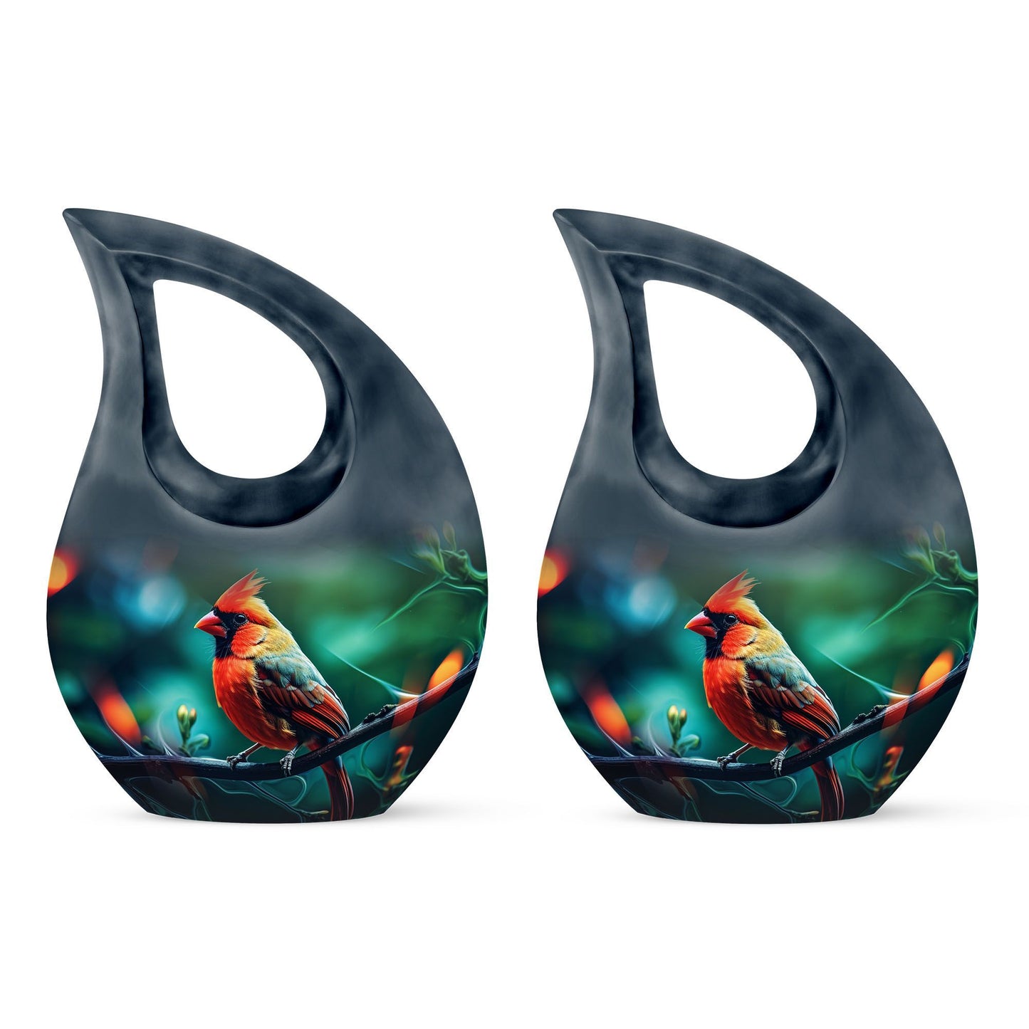 10 Inch Cardinal Bird Urn, 