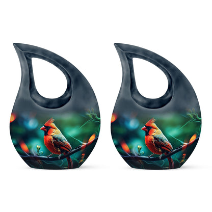 10 Inch Cardinal Bird Urn, 