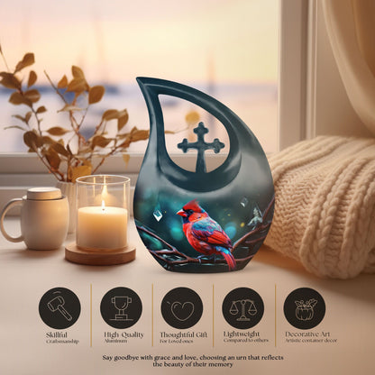 10-inch Cardinal Bird Urn
