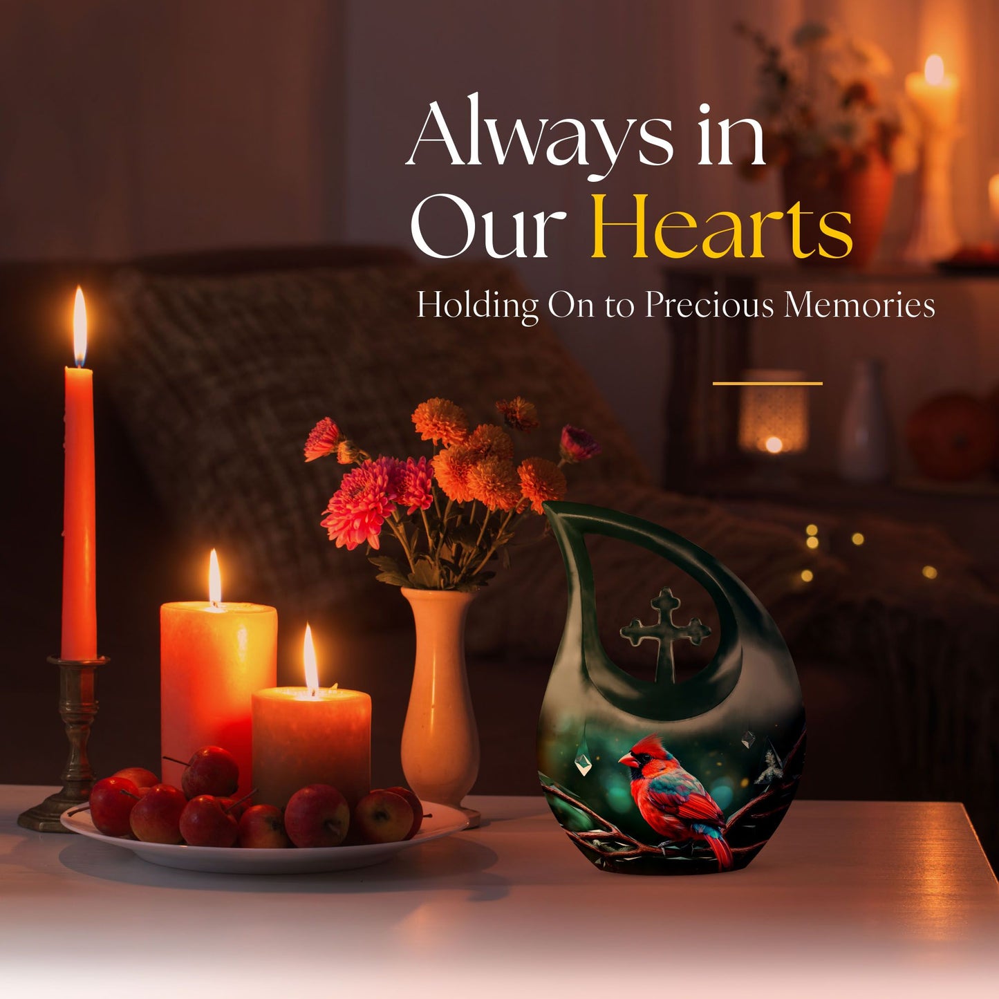 10-inch Cardinal Bird Urn