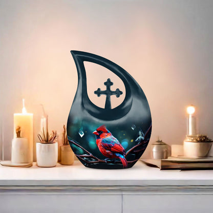 10-inch Cardinal Bird Urn