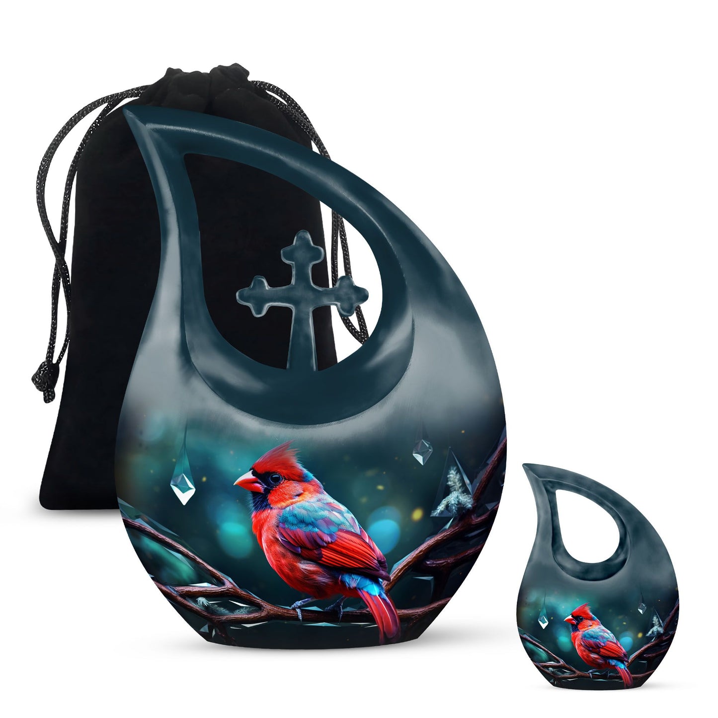 10-inch Cardinal Bird Urn