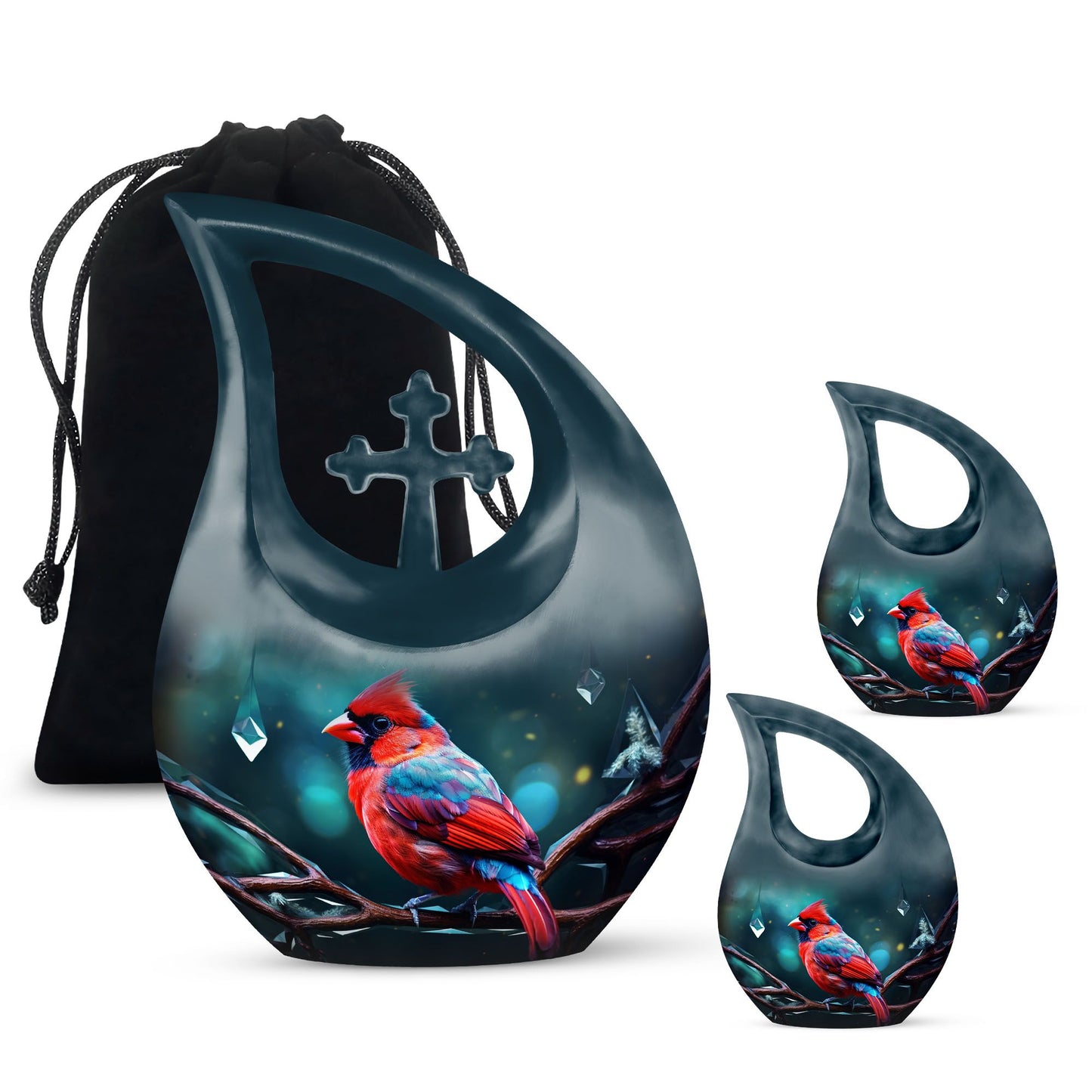 10-inch Cardinal Bird Urn