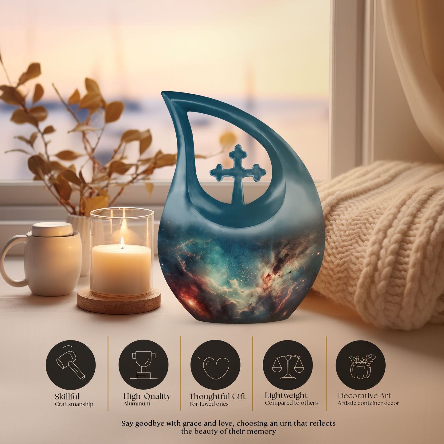 10-Inch Glowing Star Field Urn
