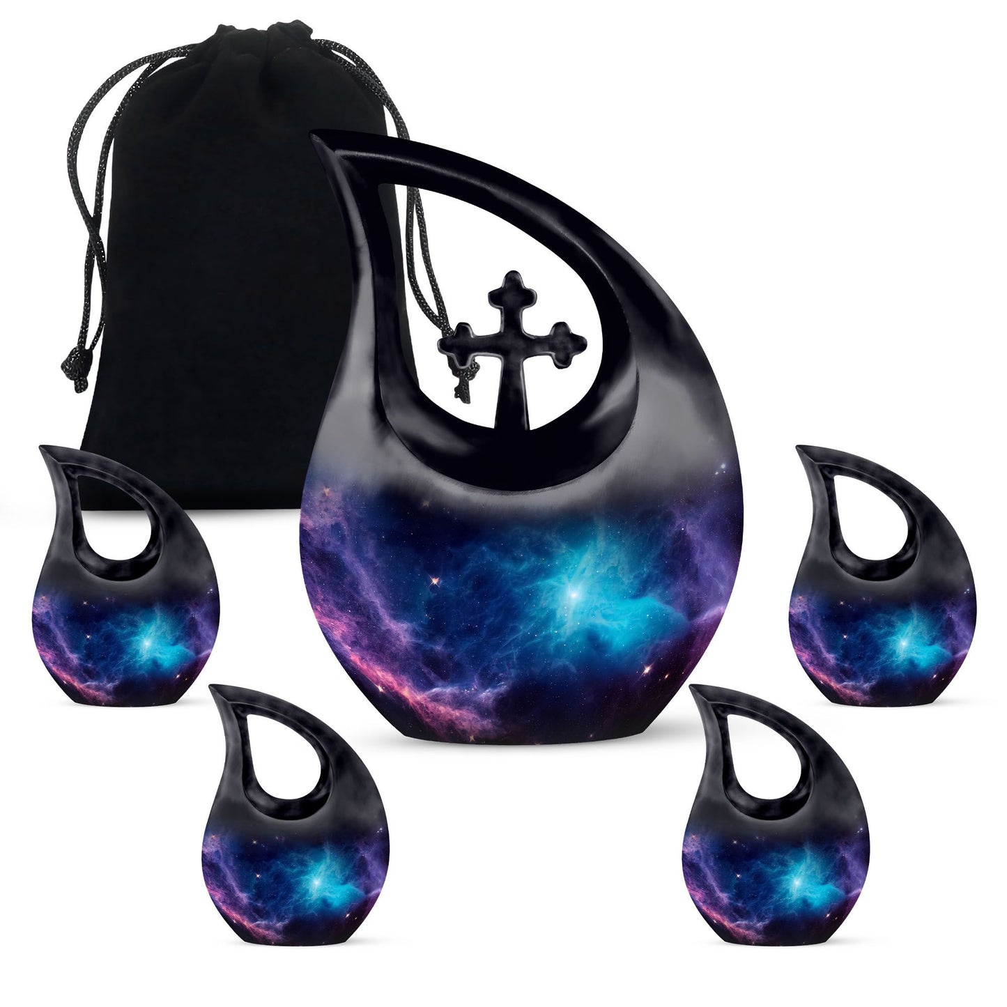 Illustration Galaxy Cross Drop Urn, 