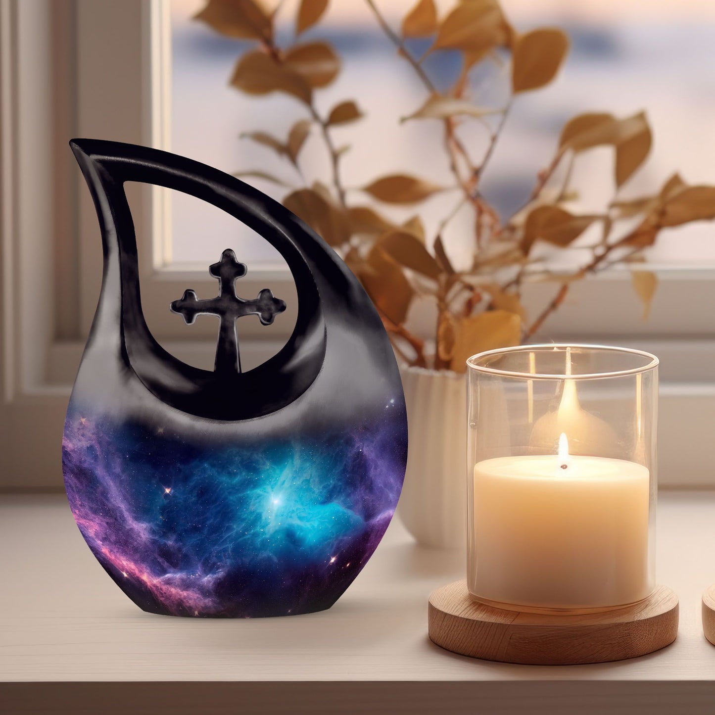 Illustration Galaxy Cross Drop Urn, 