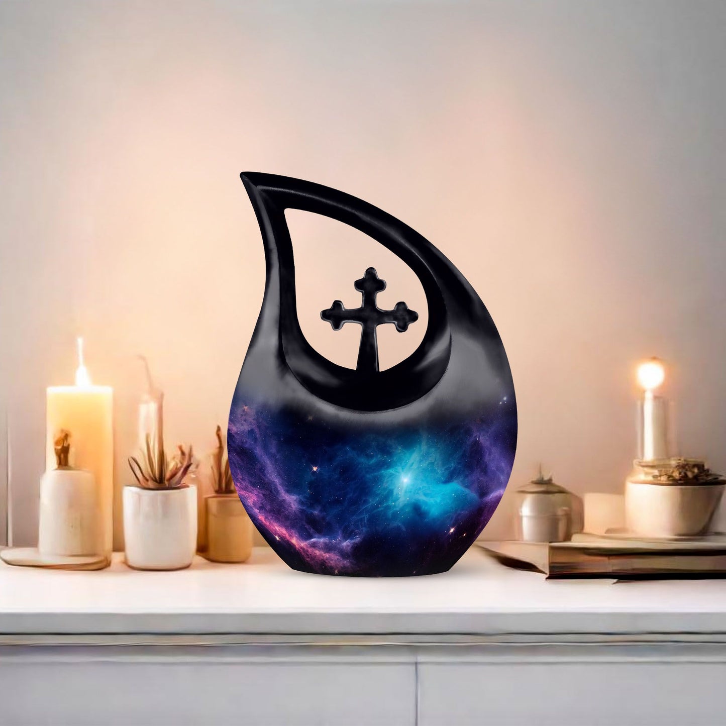 Illustration Galaxy Cross Drop Urn, 