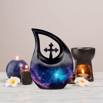 Illustration Galaxy Cross Drop Urn, 