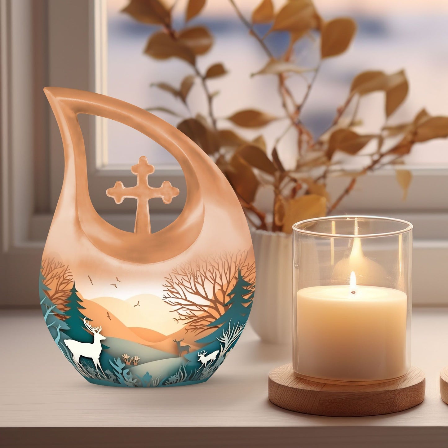 10 Inch Paper Cut Out Urn 
