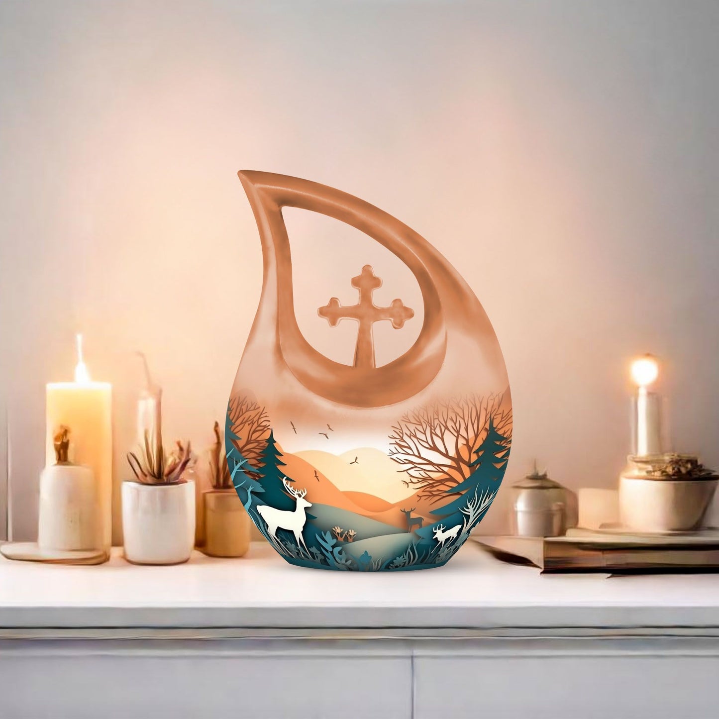 10 Inch Paper Cut Out Urn 