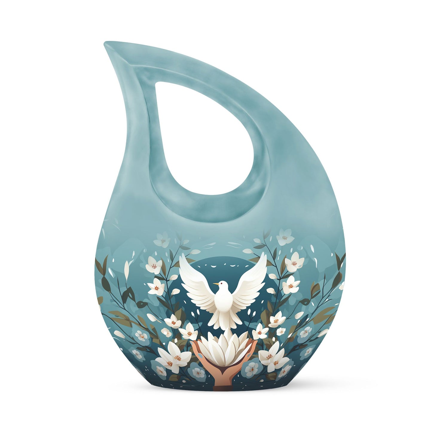 10-inch Cross Drop Peace Themed Urn,