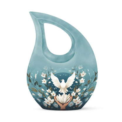 10-inch Cross Drop Peace Themed Urn,