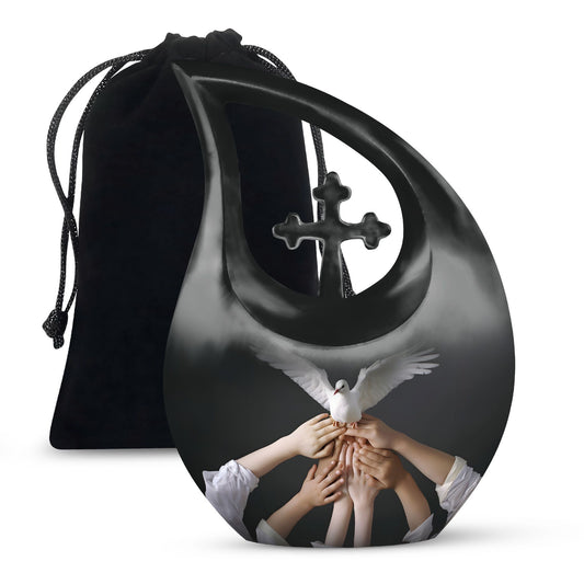 Large 10 Inch White Dove Urn