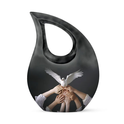 Large 10 Inch White Dove Urn