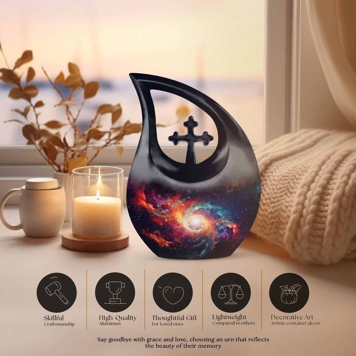 Rainbow Galaxy Revolving Urn