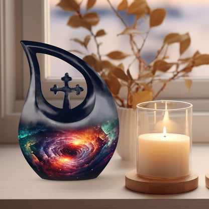 Aluminium Spiral Galaxy Urn for Human Ashes