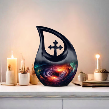 Aluminium Spiral Galaxy Urn for Human Ashes