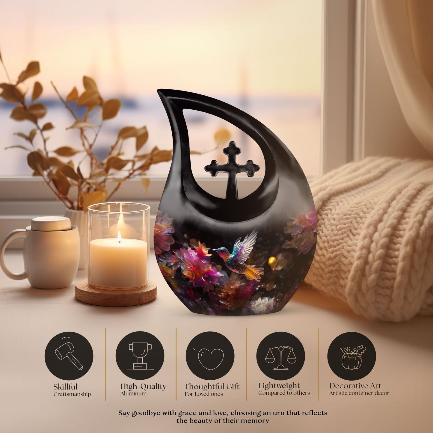 Blue Humming Bird Urn