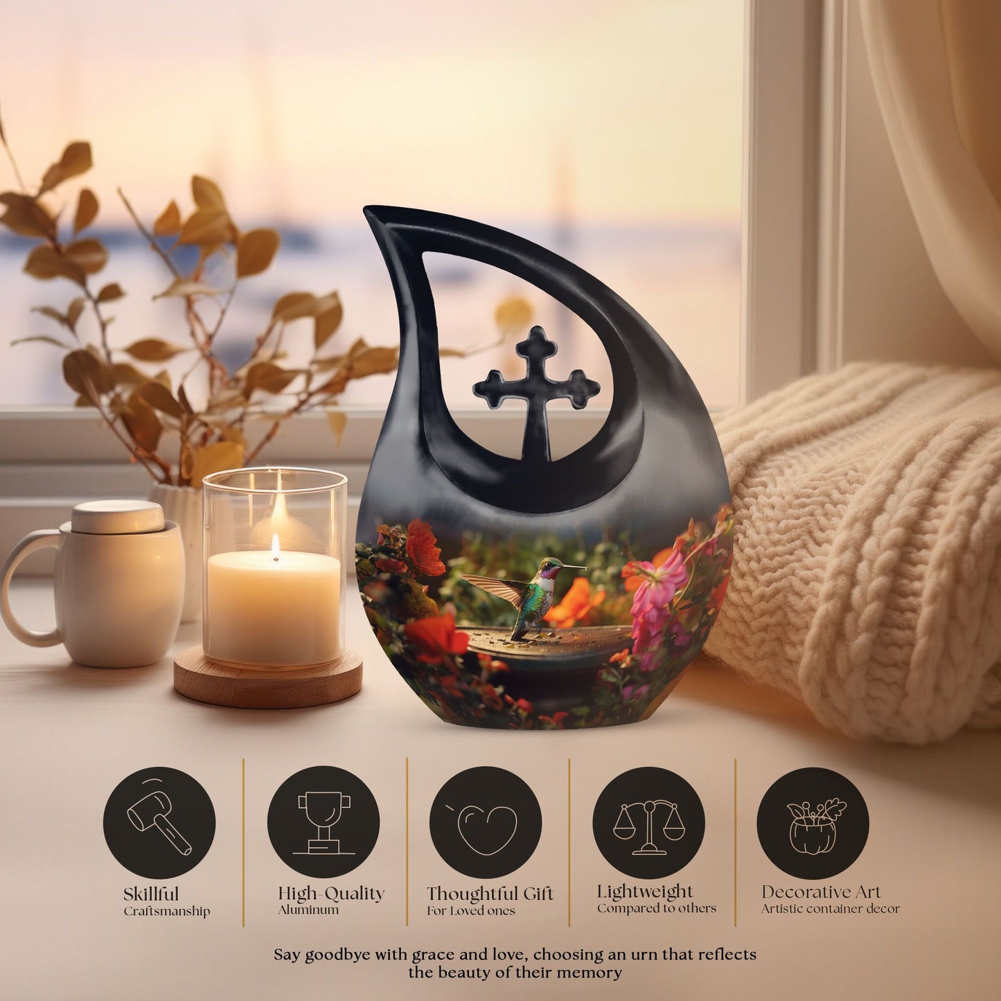 humming bird urn 