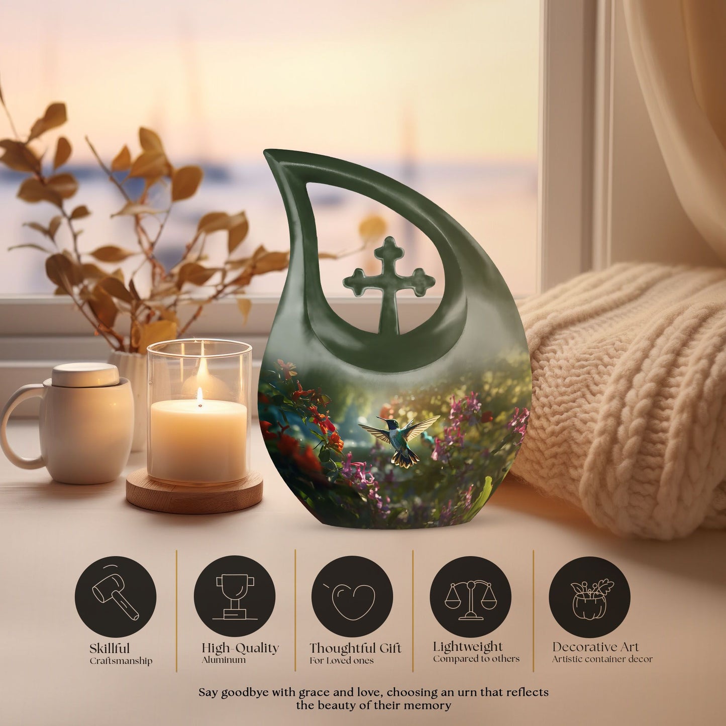 Humming Bird memorial urn