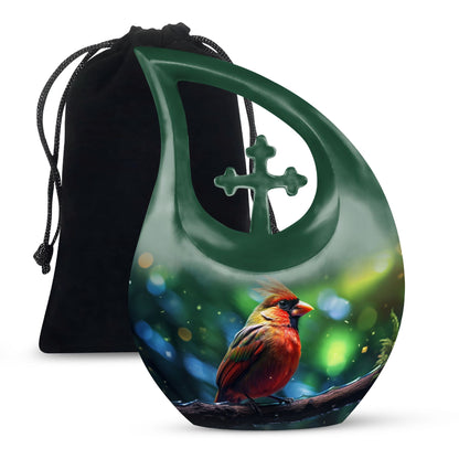 Cardinal Bird Themed Memorial Urn