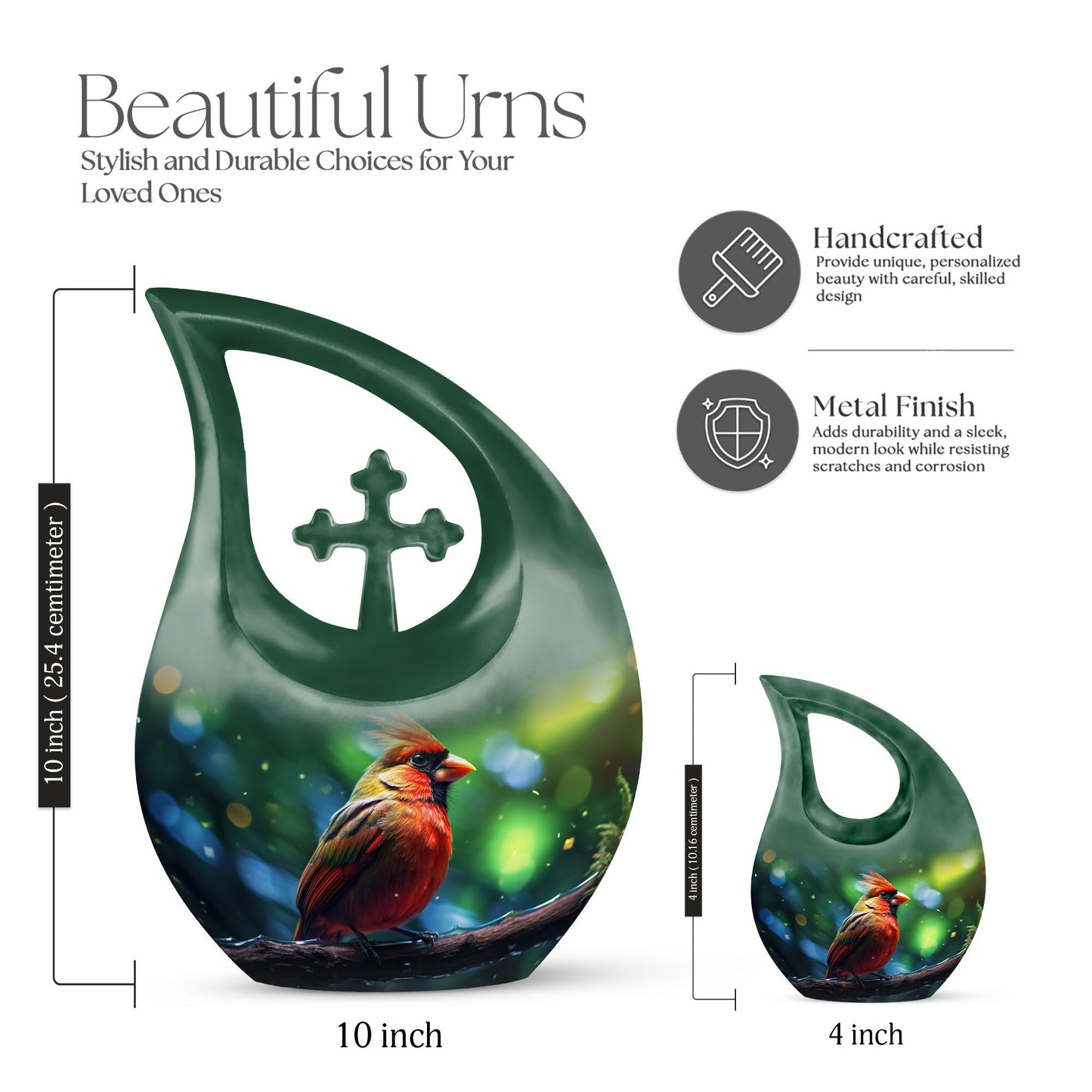 Cardinal Bird Themed Memorial Urn