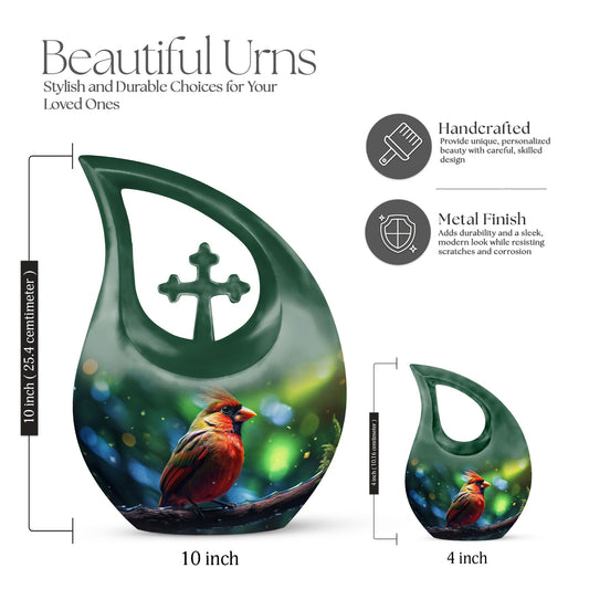 Cardinal Bird Themed Memorial Urn
