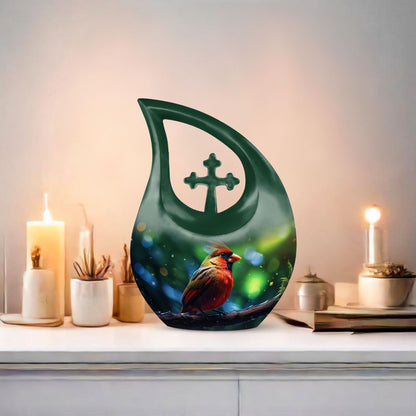 Cardinal Bird Themed Memorial Urn