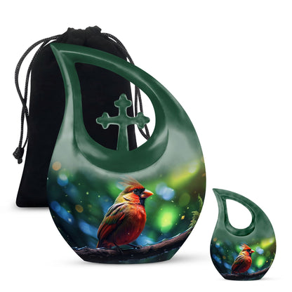 Cardinal Bird Themed Memorial Urn